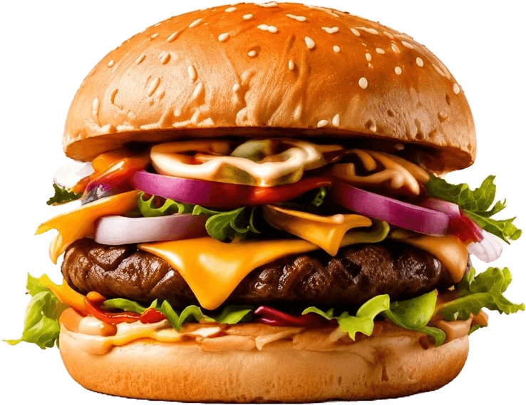 Sappige burger met verse toppings